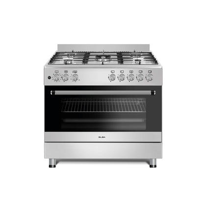 Elba Essential 90cm 5 Burner Gas Stove & Gas Oven - Stainless Steel + FREE TOTAI HEATER