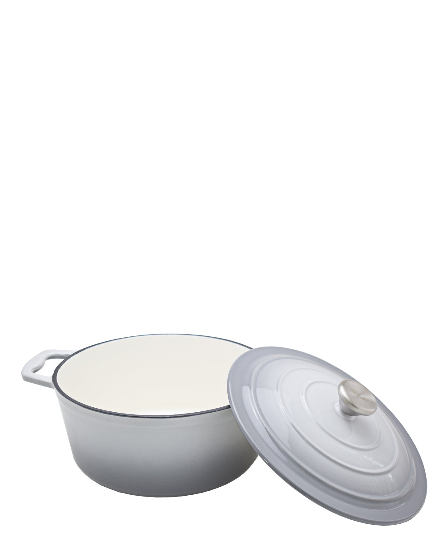 Aqua Enamel Cast Iron Casserole 4,8Litre - Grey