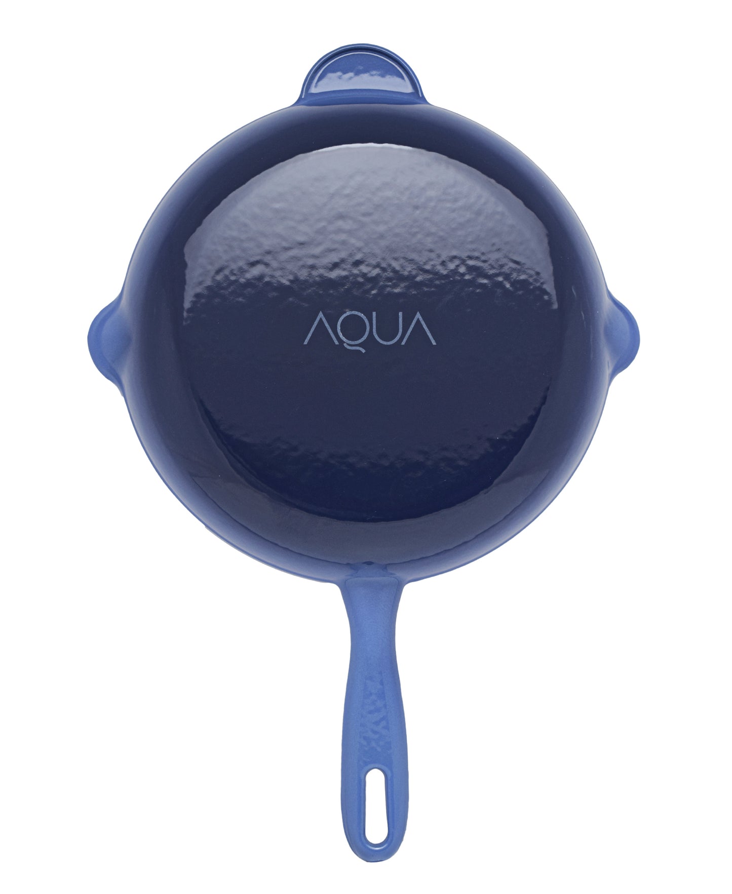 Aqua Enamel Cast Iron Frying Pan - Blue