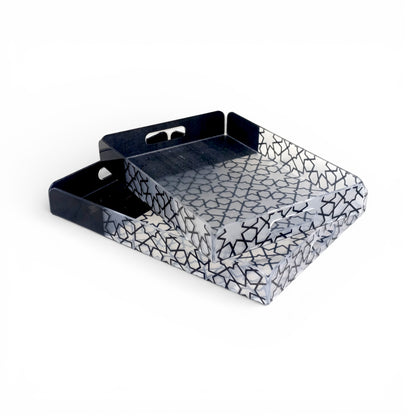 Acrylic 2 Piece Tray Set Black