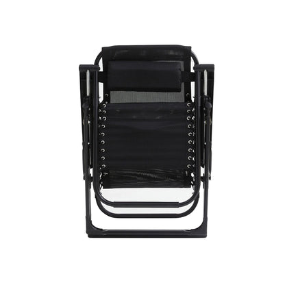 Exotic Designs Adjustable Folding Recliner Outdoor Chair Black