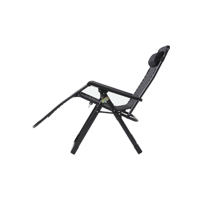 Exotic Designs Adjustable Folding Recliner Outdoor Chair Black