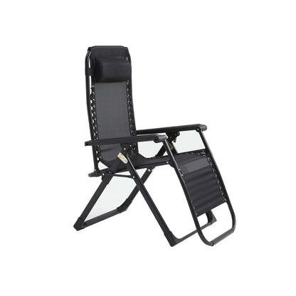 Exotic Designs Adjustable Folding Recliner Outdoor Chair Black