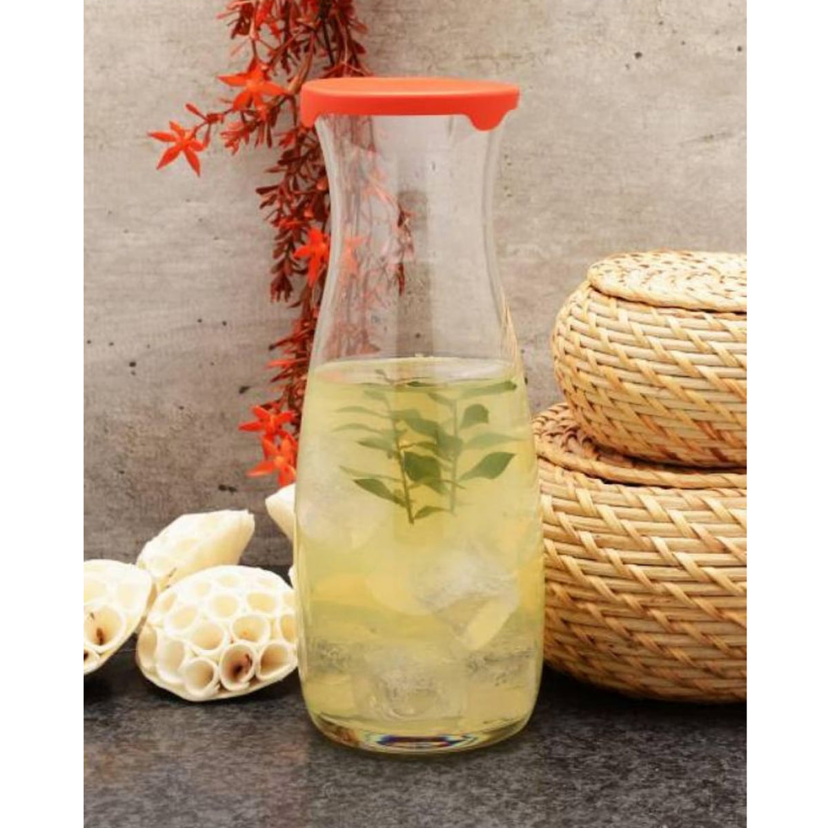 Pasabahce Amphora 1.18L Carafe with Red Lid