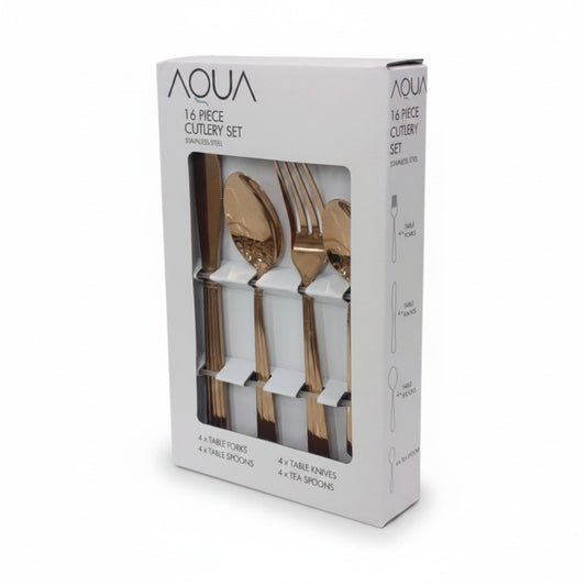 Aqua 16 Piece Cutlery Set Rose Gold