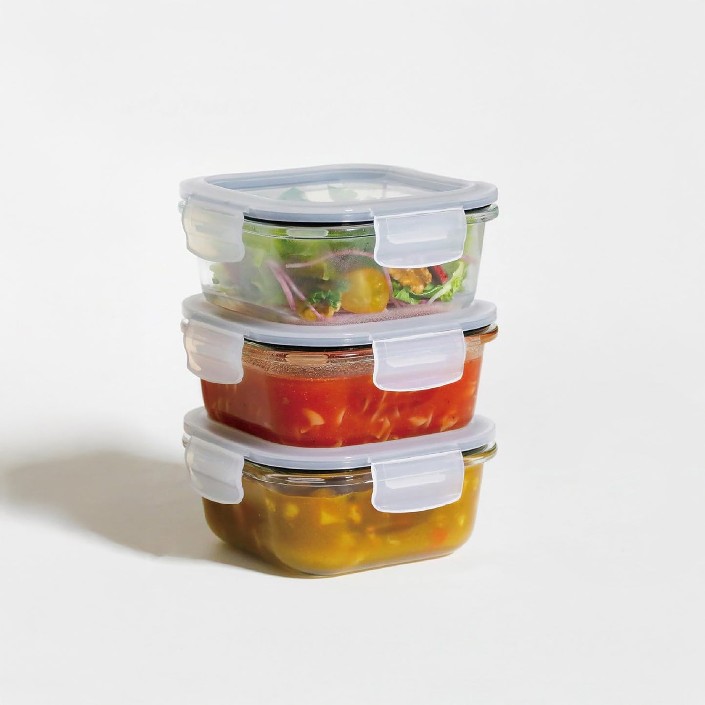 Aqua 320ml Glass Food Container  Clear