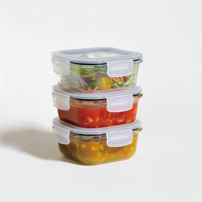 Aqua 320ml Glass Food Container  Clear