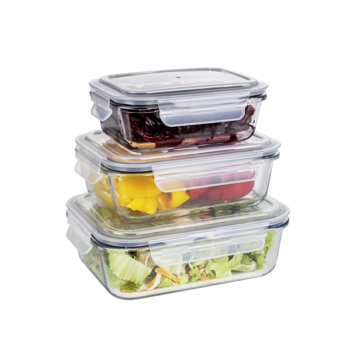 Aqua 370ml Glass Food Storage Container Clear