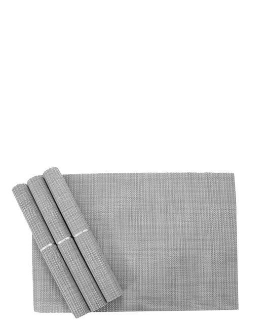 Aqua 4 Piece Weave Placemat Set - Grey