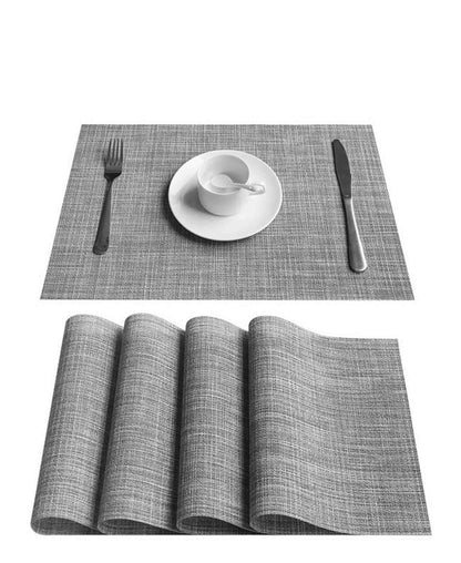 Aqua 4 Piece Weave Placemat Set - Grey