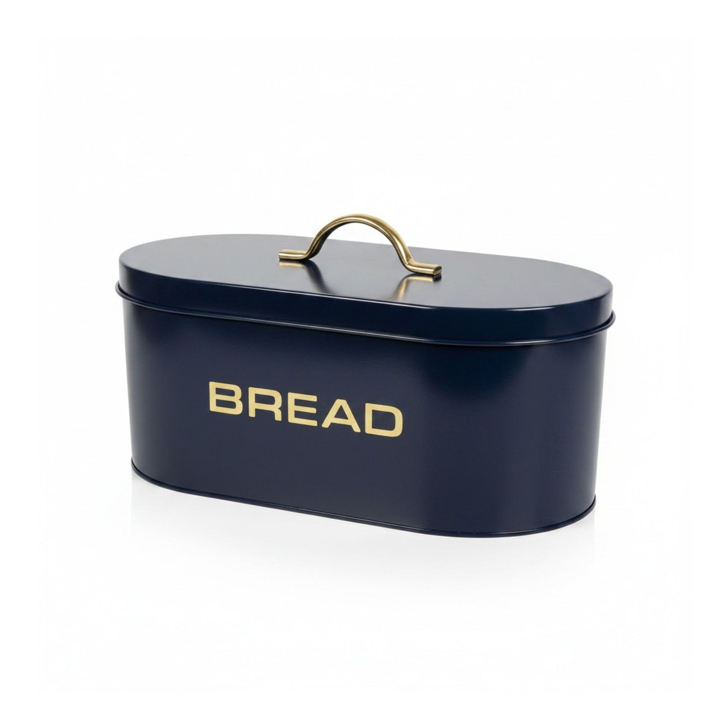 Aqua Bread Bin Matte Black with Gold Print