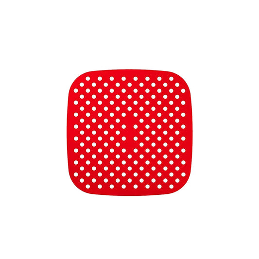 Aqua Silicone Air Fry Liner Mats Square Red 21.5cm