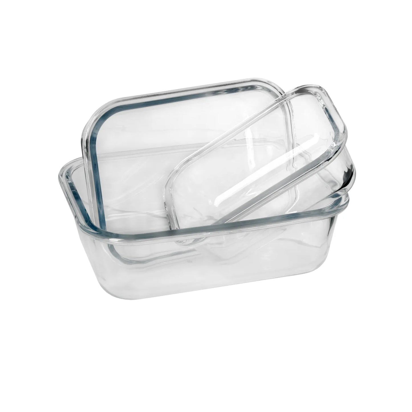 Aqua 3 Piece Rectangular Food Storage Container Set Clear