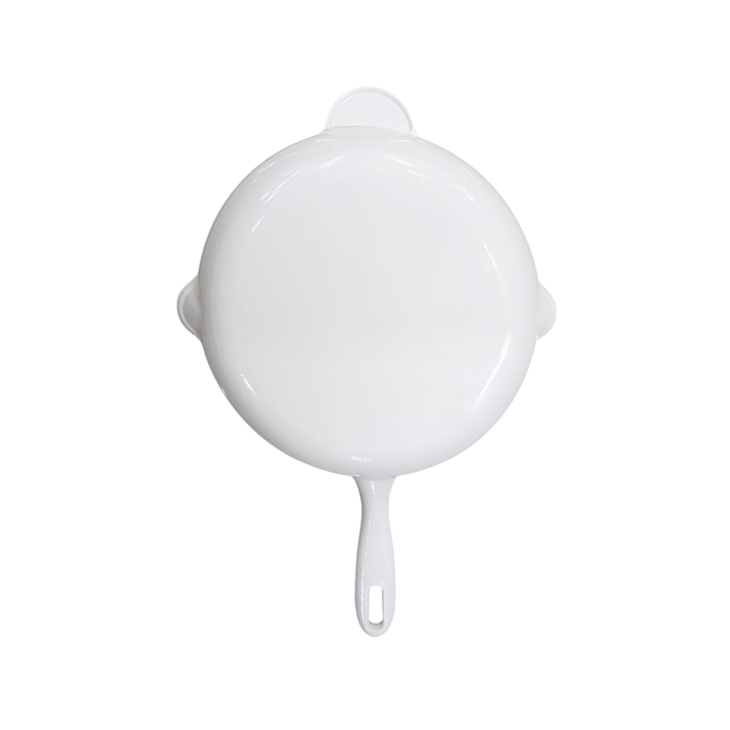 Aqua Enamel Cast Iron Fry Pan - White
