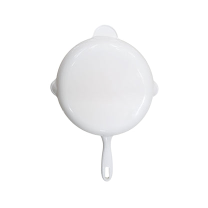 Aqua Enamel Cast Iron Fry Pan - White