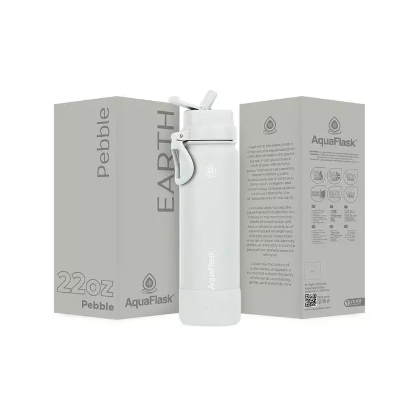 Aquaflask Earth Flipsip 650ml Flask Pebble