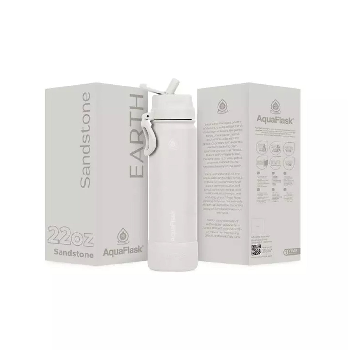 Aquaflask Earth Flipsip 650ml Flask Sandstone