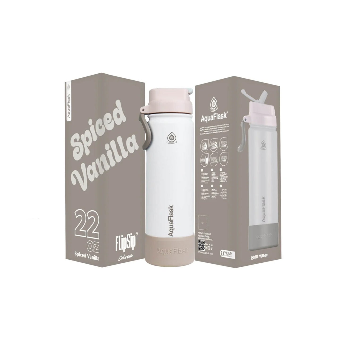 Aquaflask Colorwave Flipsip 650ml Flask Spiced Vanilla