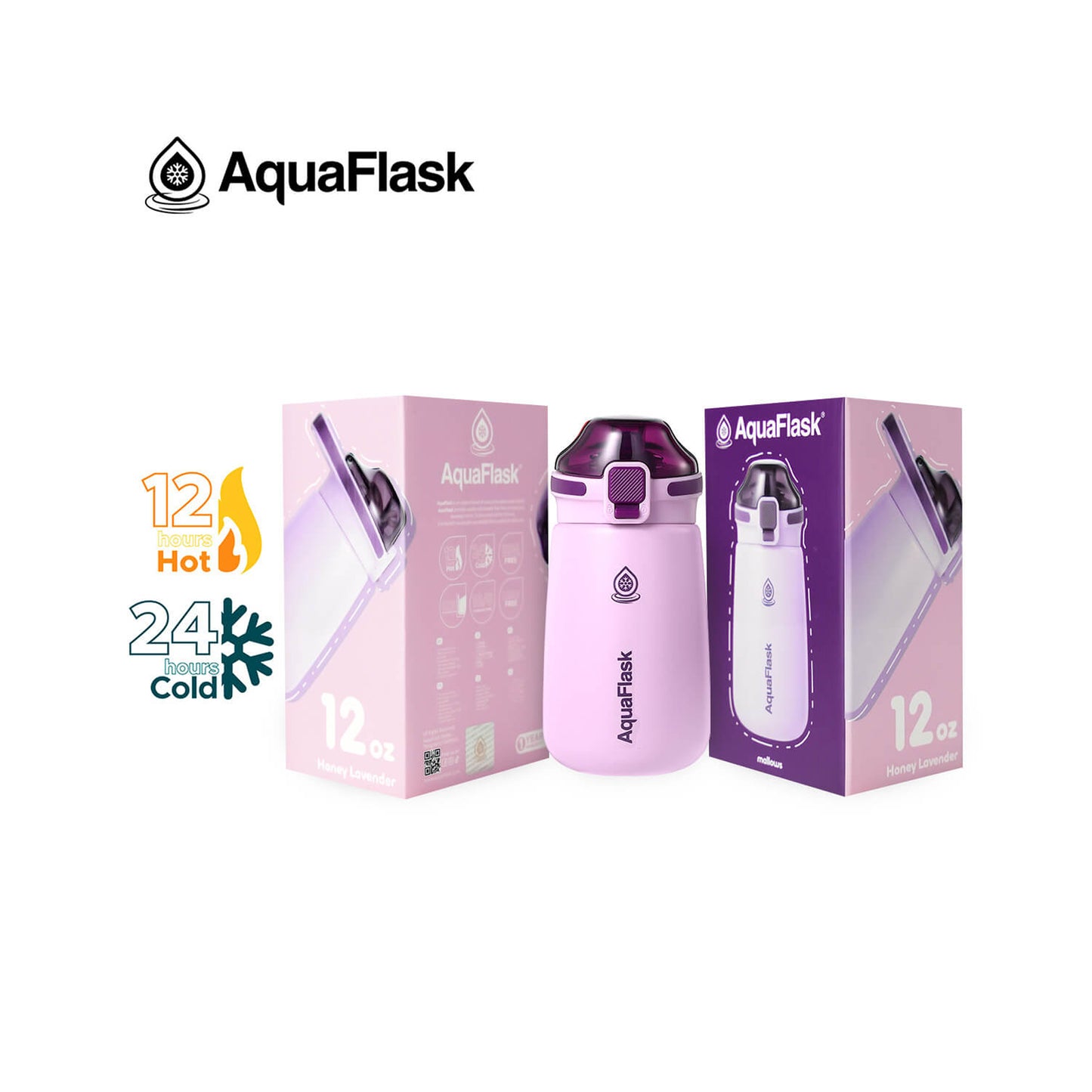Aquaflask Mallows 355ml Flask Honey Lavender
