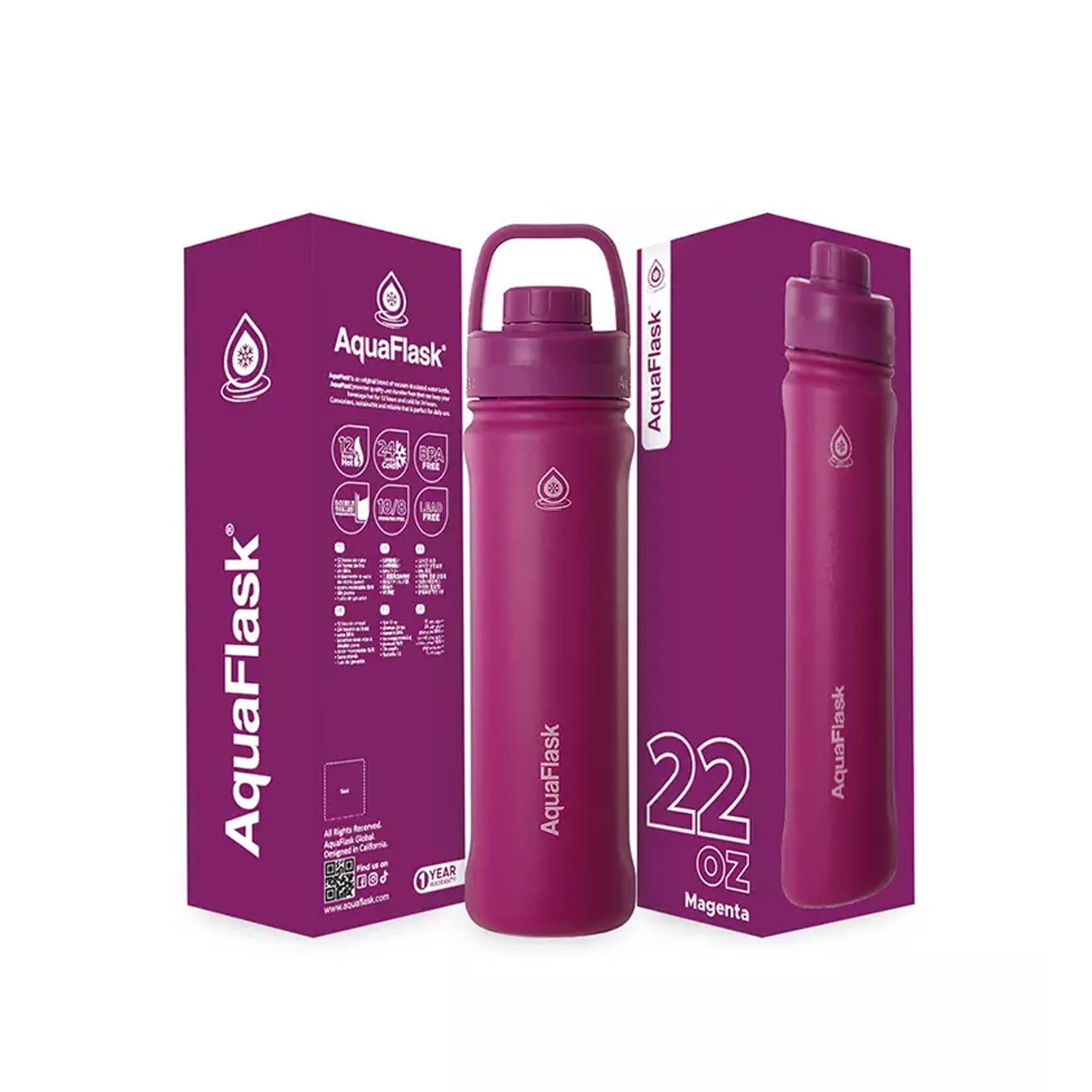 Aquaflask Sport 650ml Flask Magenta
