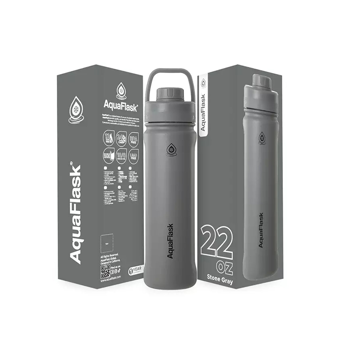 Aquaflask Sport 650ml Flask Stone Grey