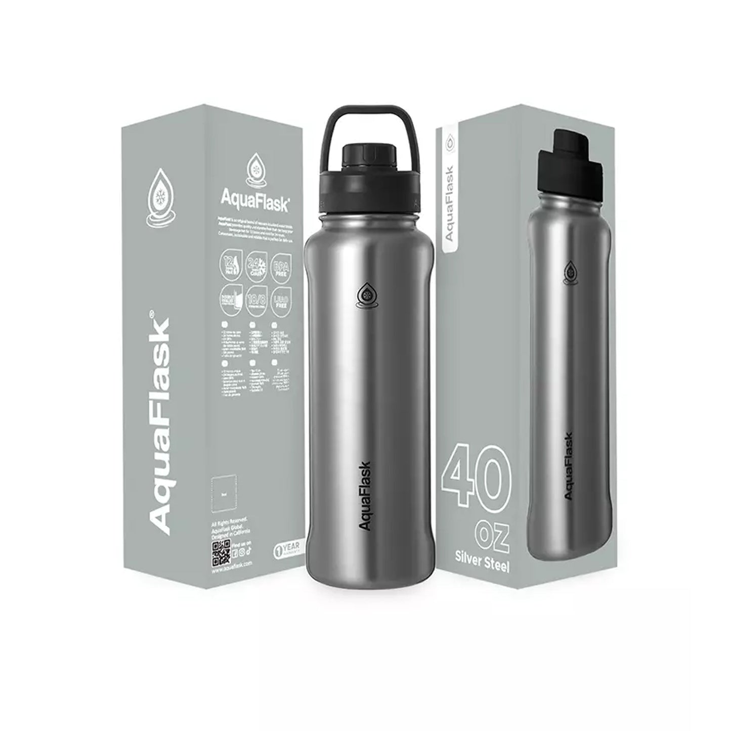 Aquaflask Sport 1182ml Flask Silver Steel