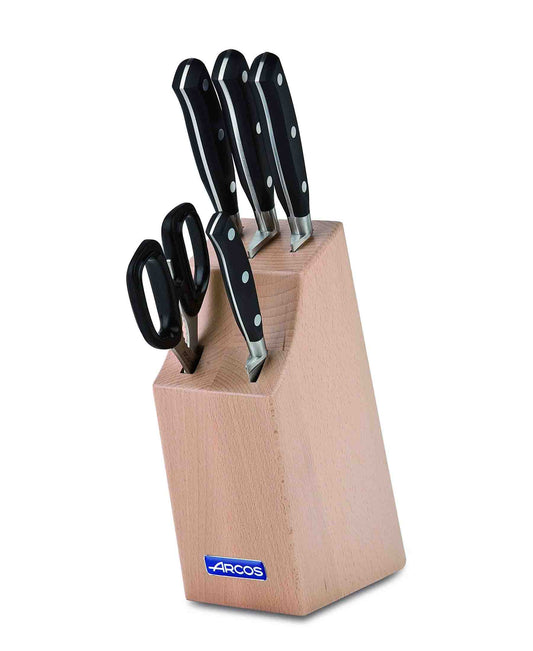 Arcos Knife Block Set 6 Piece - Brown