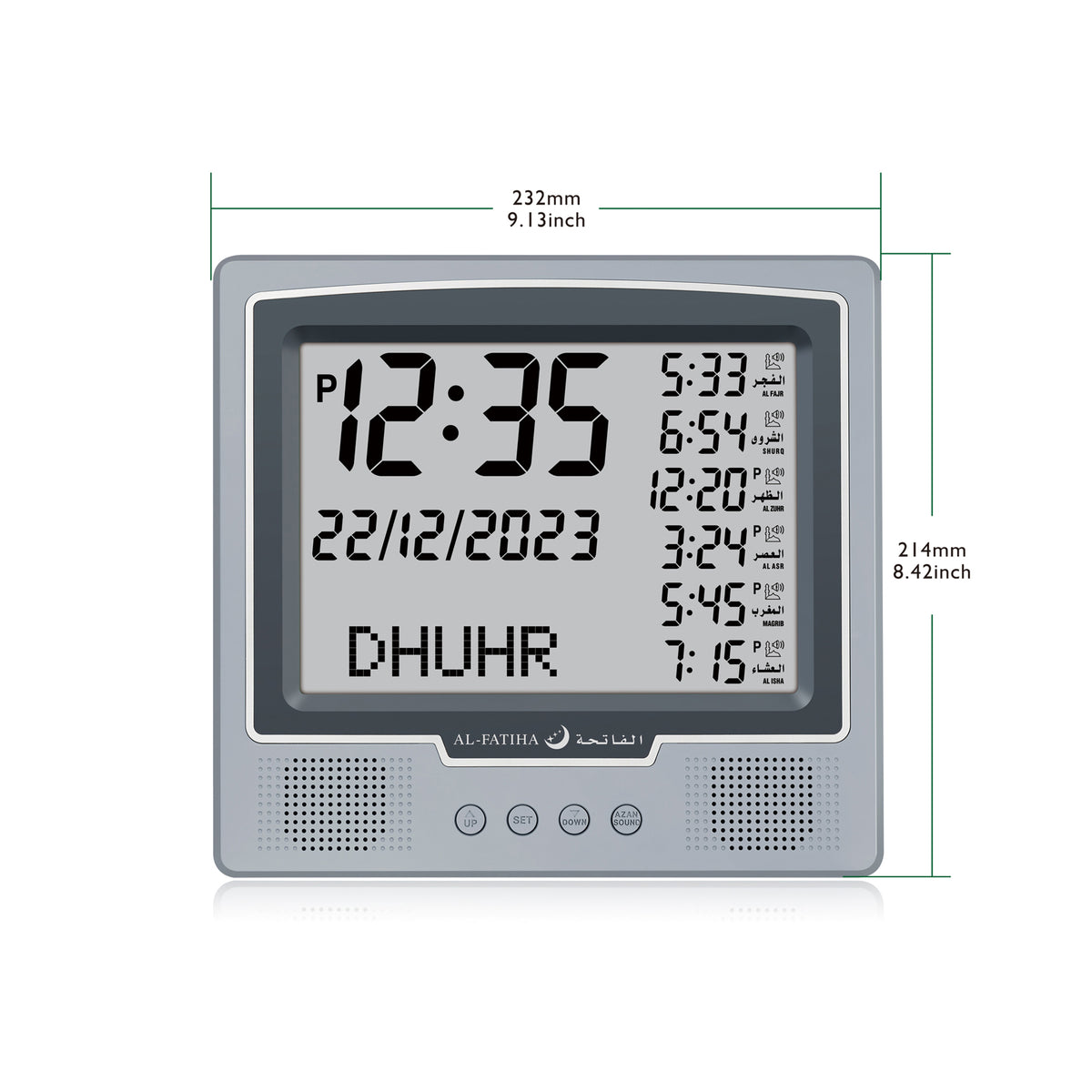 Azaan Clock Grey