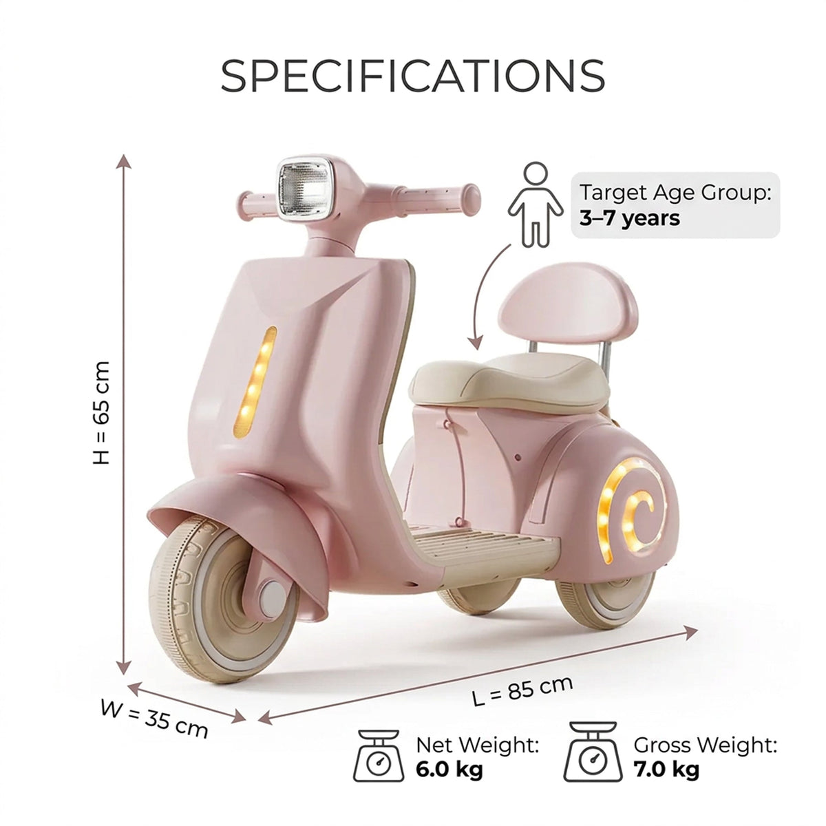 Children's Rechargeable Electric Tricycle Mountain Bike - BH618M