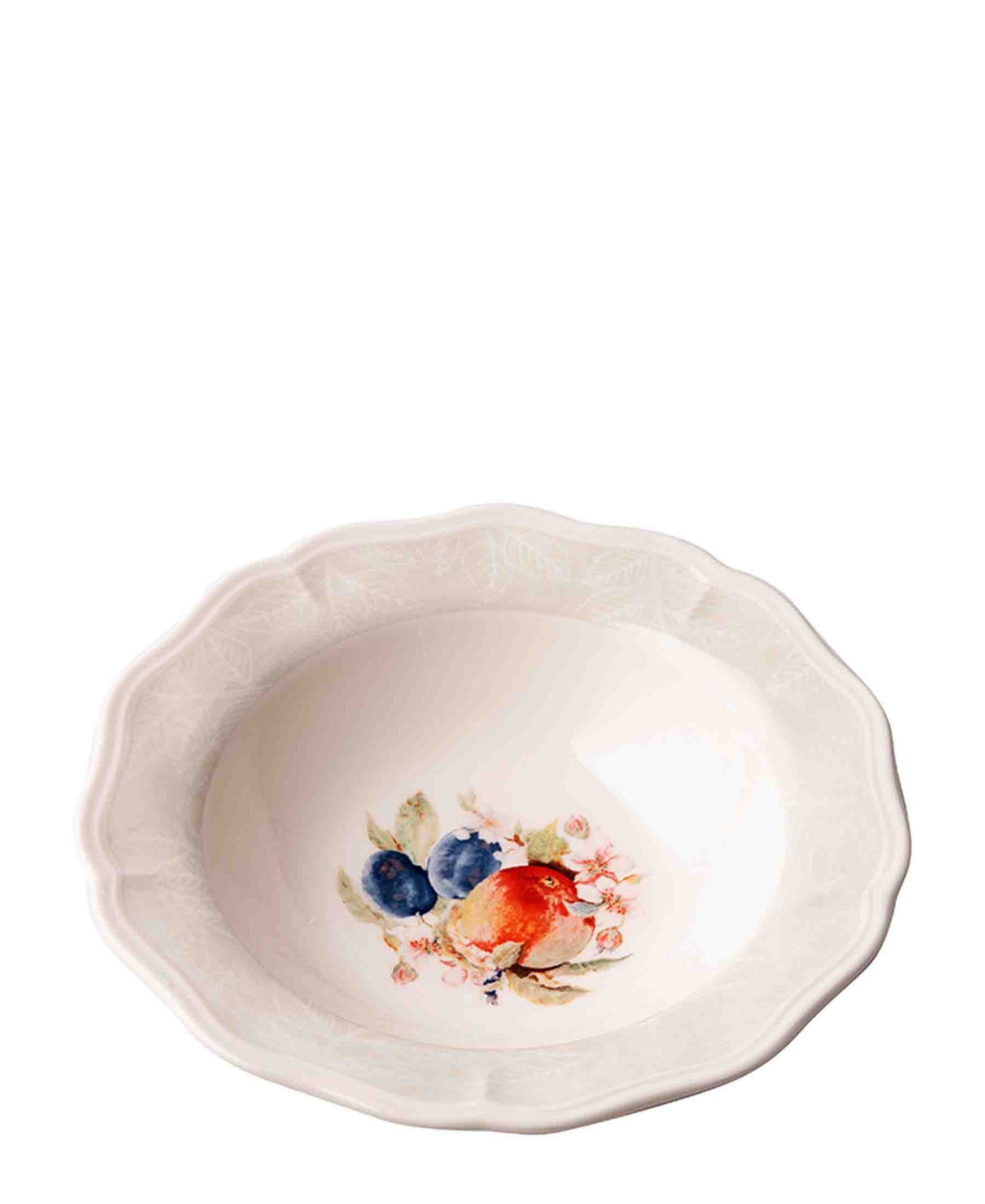 St James Spring Harvest Rim Soup Bowl - White