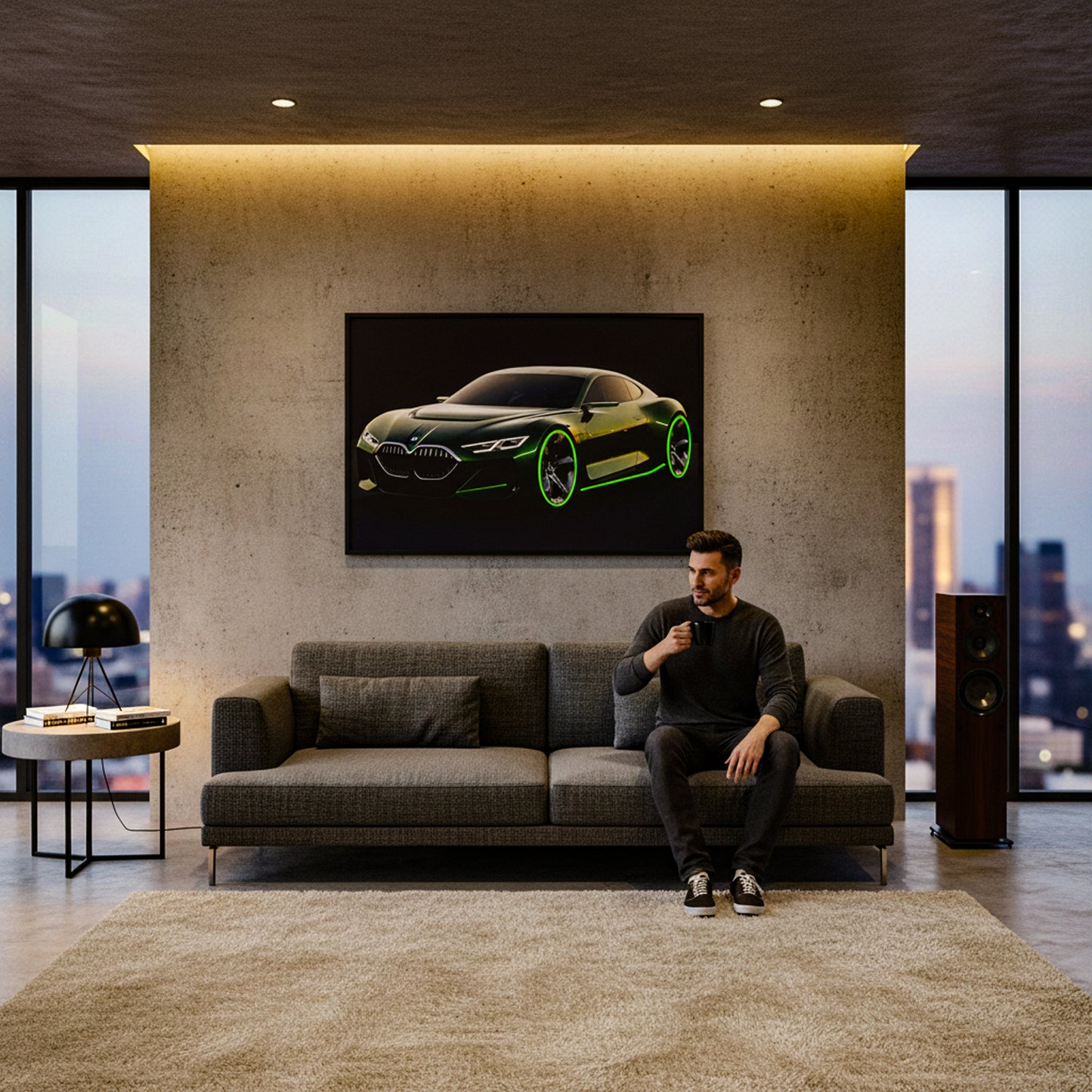 80 x 120cm Car Frame with LED Lights Green