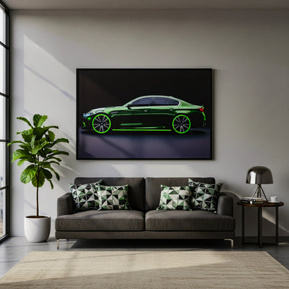 80 x 120cm Car Frame with LED Lights Green