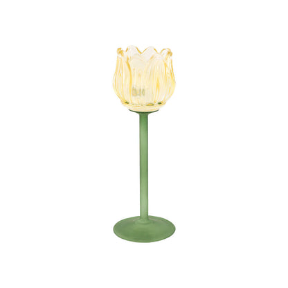 Urban Decor 22cm Tulip Candle Holder Yellow