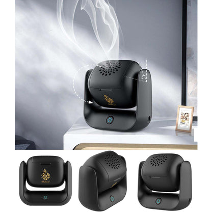 USB Rechargeable Rotating Incense Burner Black