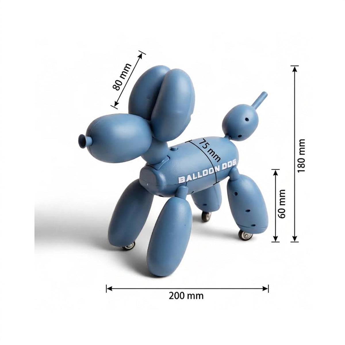 Balloon Dog with Wheels Blue