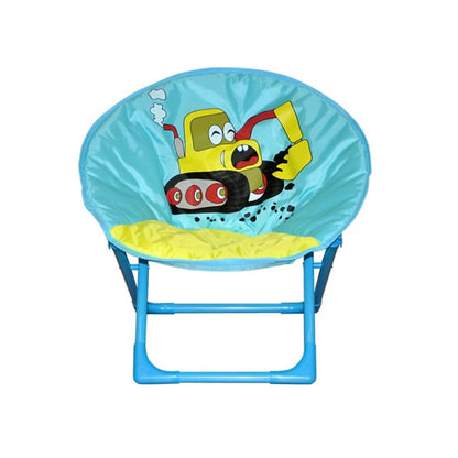 Urban Decor Kids Bulldozer Cartoon Folding Chair Blue