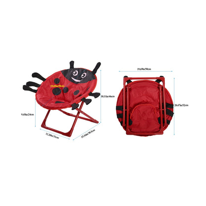 Urban Decor Kids Ladybug Cartoon Folding Chair Red
