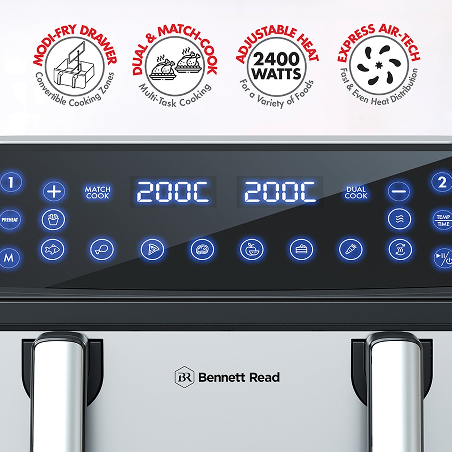 Bennett Read 10.5Lt Triple Zone Air Fryer Black