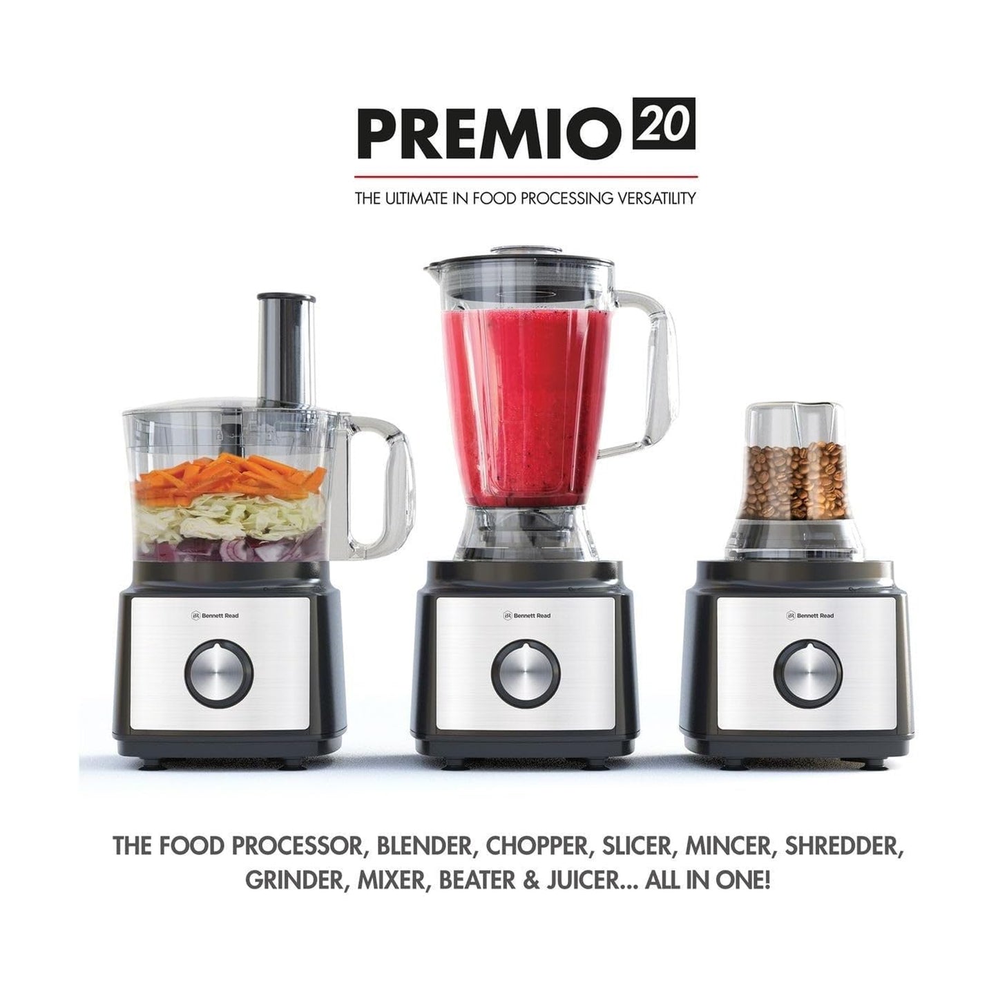 Bennett Read Premio 20 750W Food Processor Silver & Black