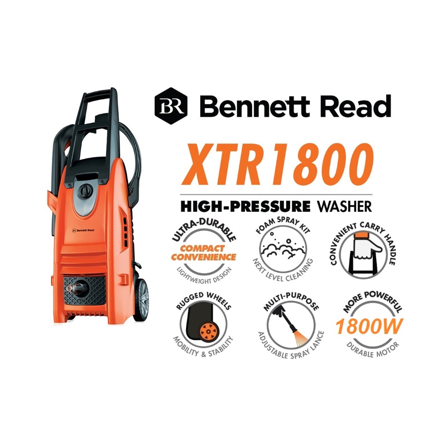 Bennett Read XTR1800 High Pressure Washer Orange