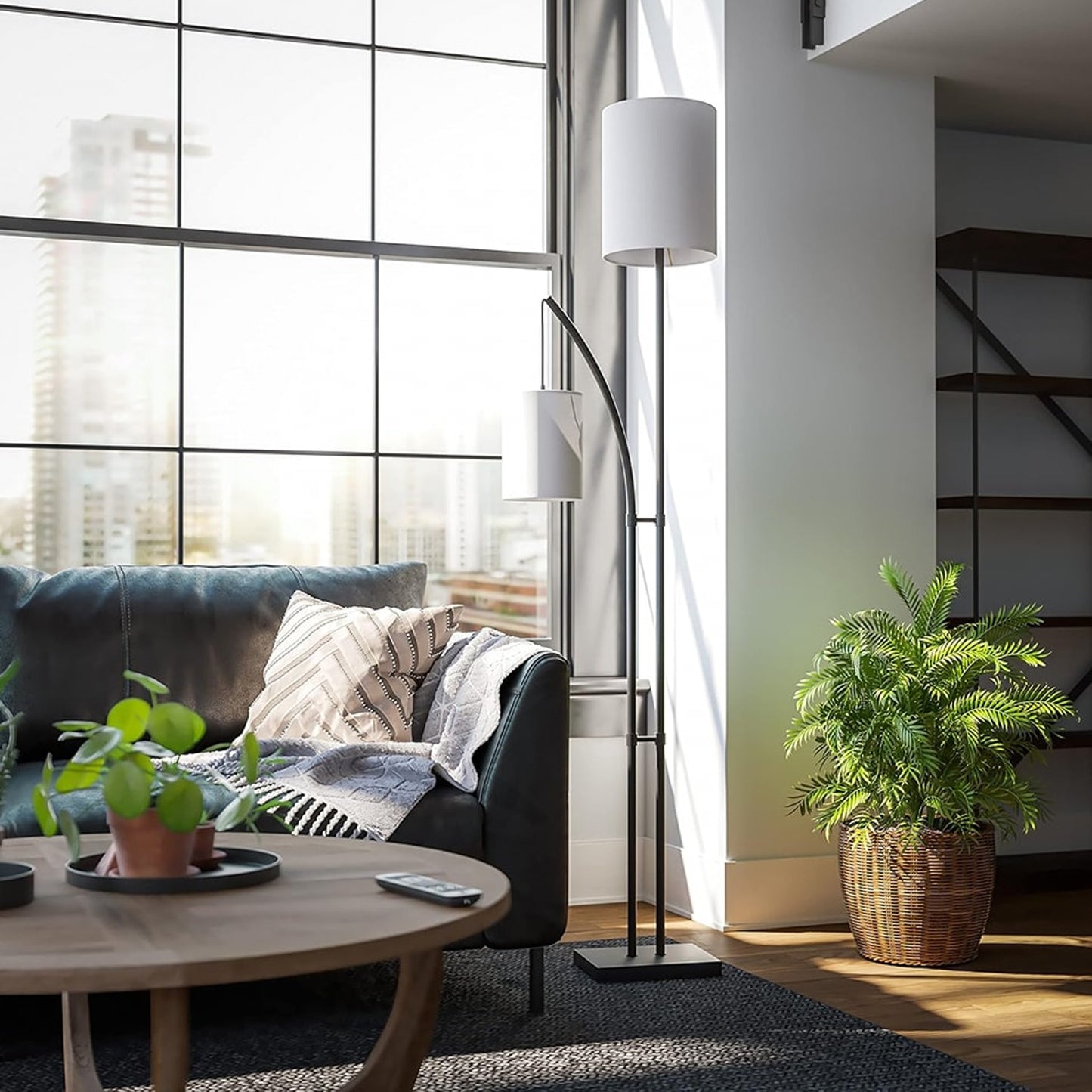 LED Floor Standing Lamp Black & White