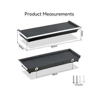 Floating Shelf with LED Lights Black