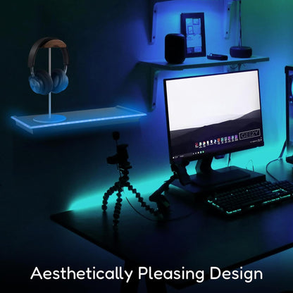 Floating Shelf with LED Lights Black