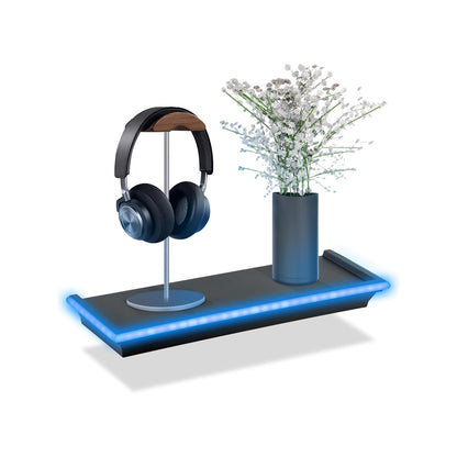 Floating Shelf with LED Lights Black