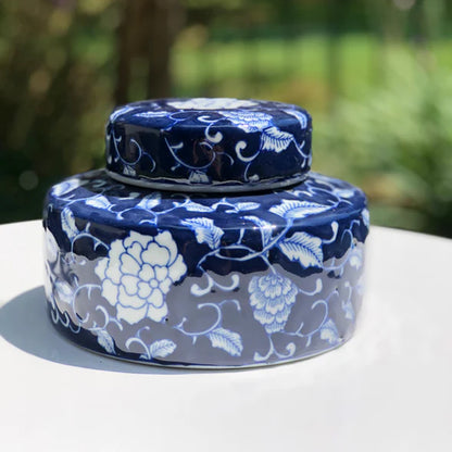 Urban Decor Bodega Jar with Lid Blue & White
