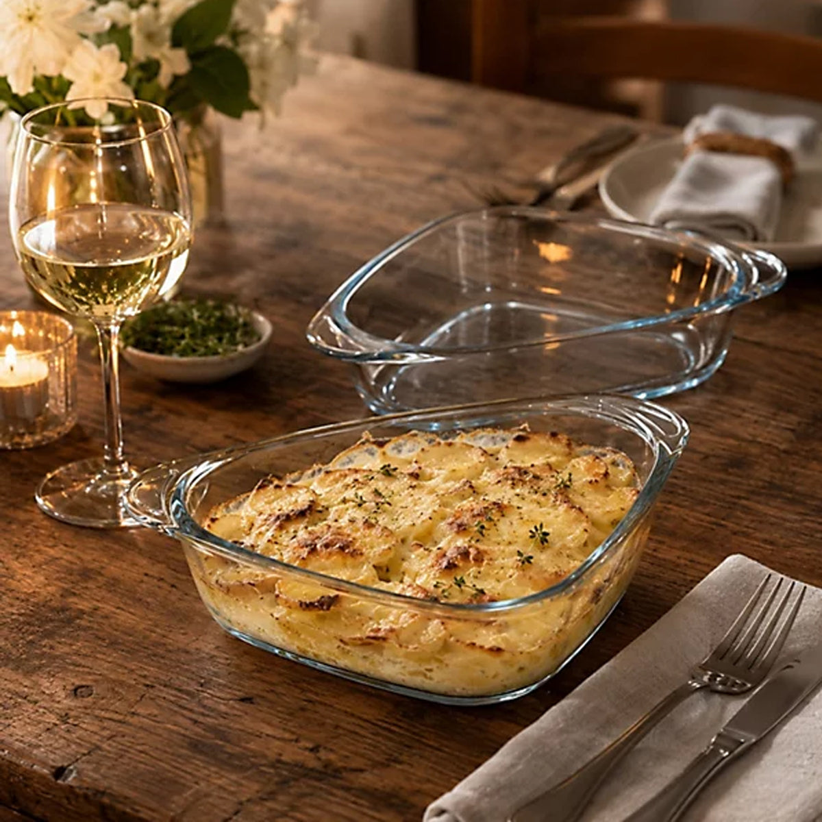 Borcam 1L Casserole with Lid - Triangle