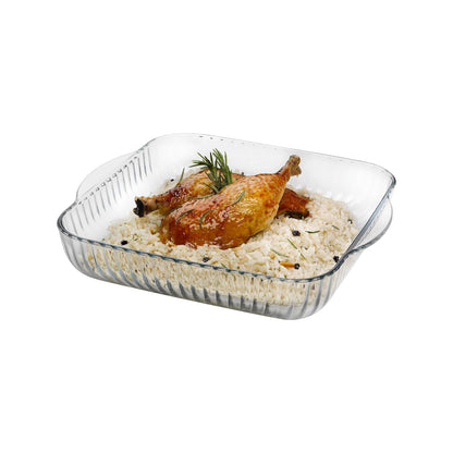 Borcam 3.2Lt Square Serving Dish Clear