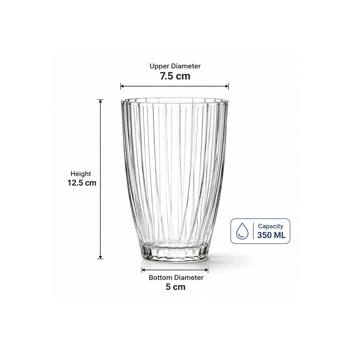 Pasabahce Bouquet 350ml Hiball Glass Set of 6