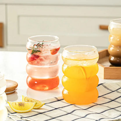 Bubble Design Tumbler with Lid & Straw Clear
