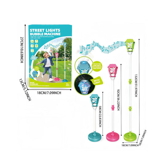 Street Light Design Bubble Machine with LED Lights Multicoloured